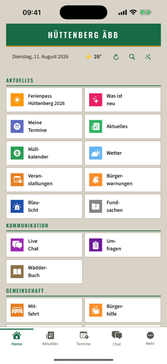 Startseite der Äbb im Design Sachlich