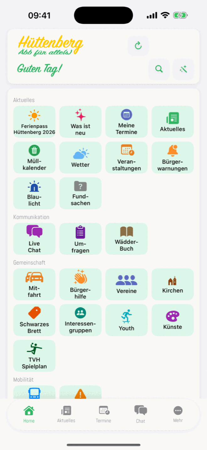 Startseite der Äbb im Design Vertraut